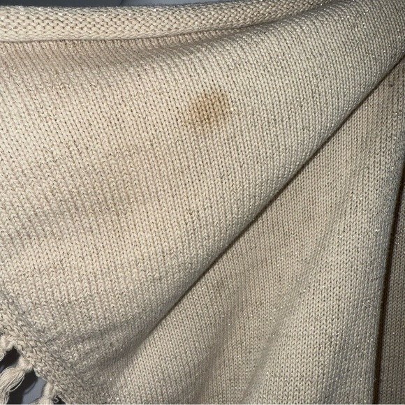 Lily Pulitzer Tatum Long Fringe Hem Cardigan Size Small Gold Metallic - Picture 12 of 14